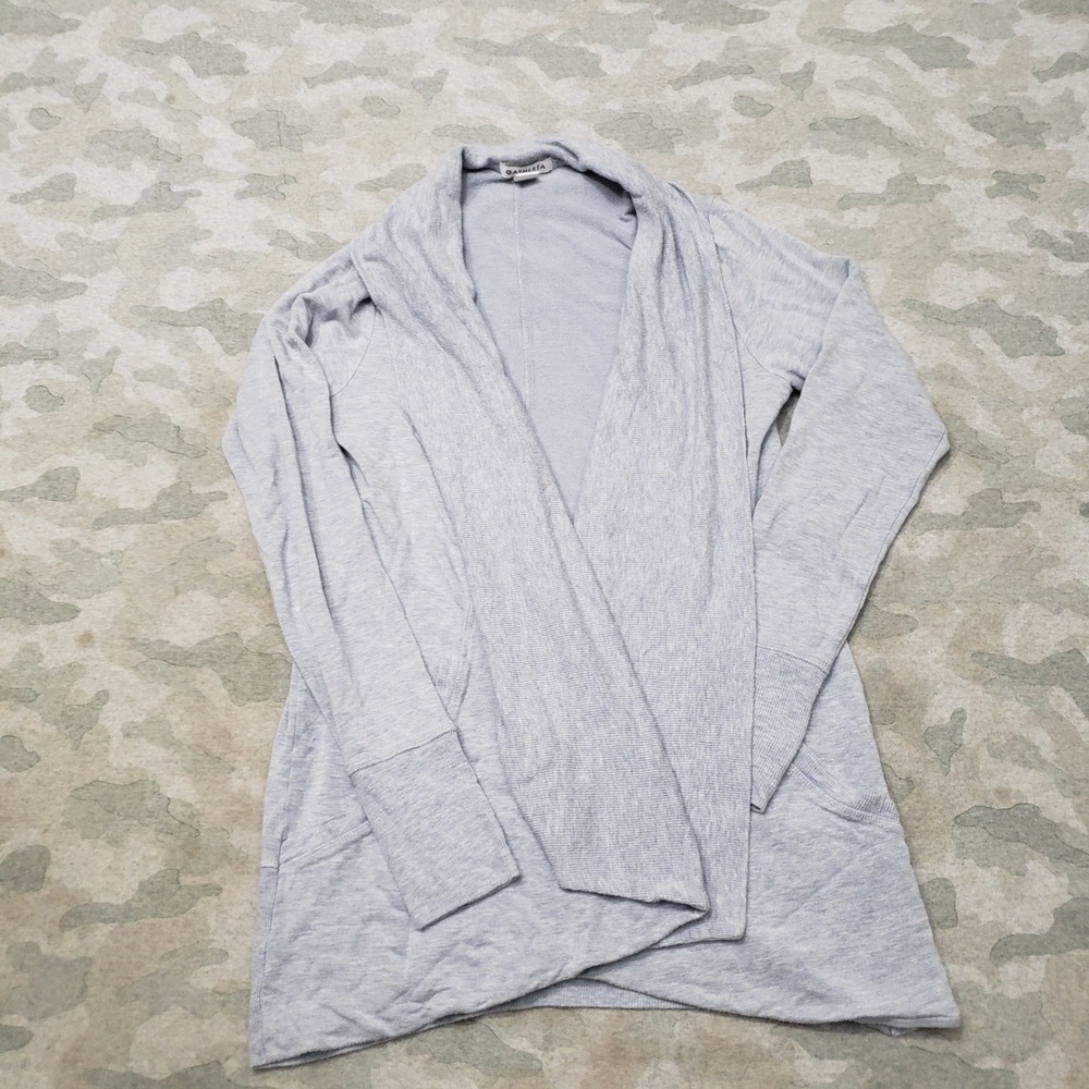 Athleta Wrap Cardigan Sweater Women Small Blue Open Front Travel Minimalist